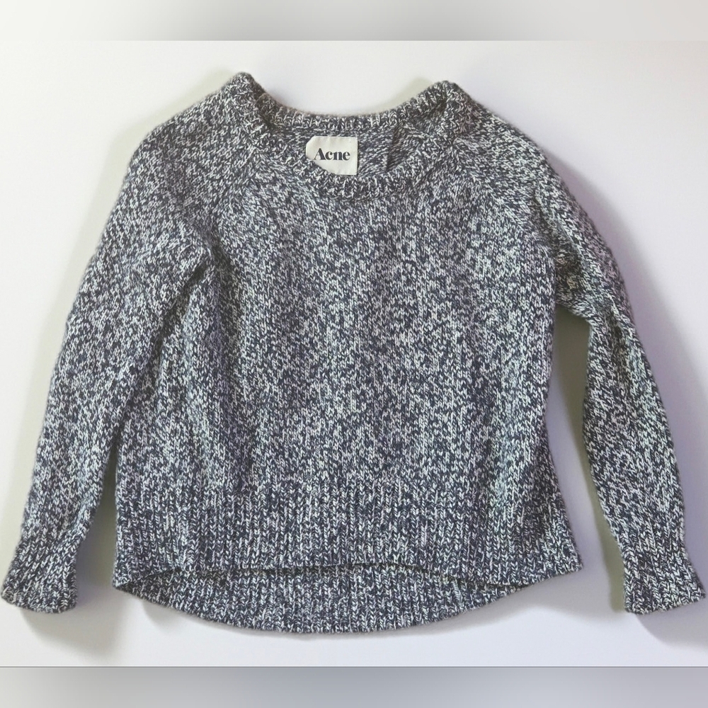Acne Studio wool knit sweater marled blue white S